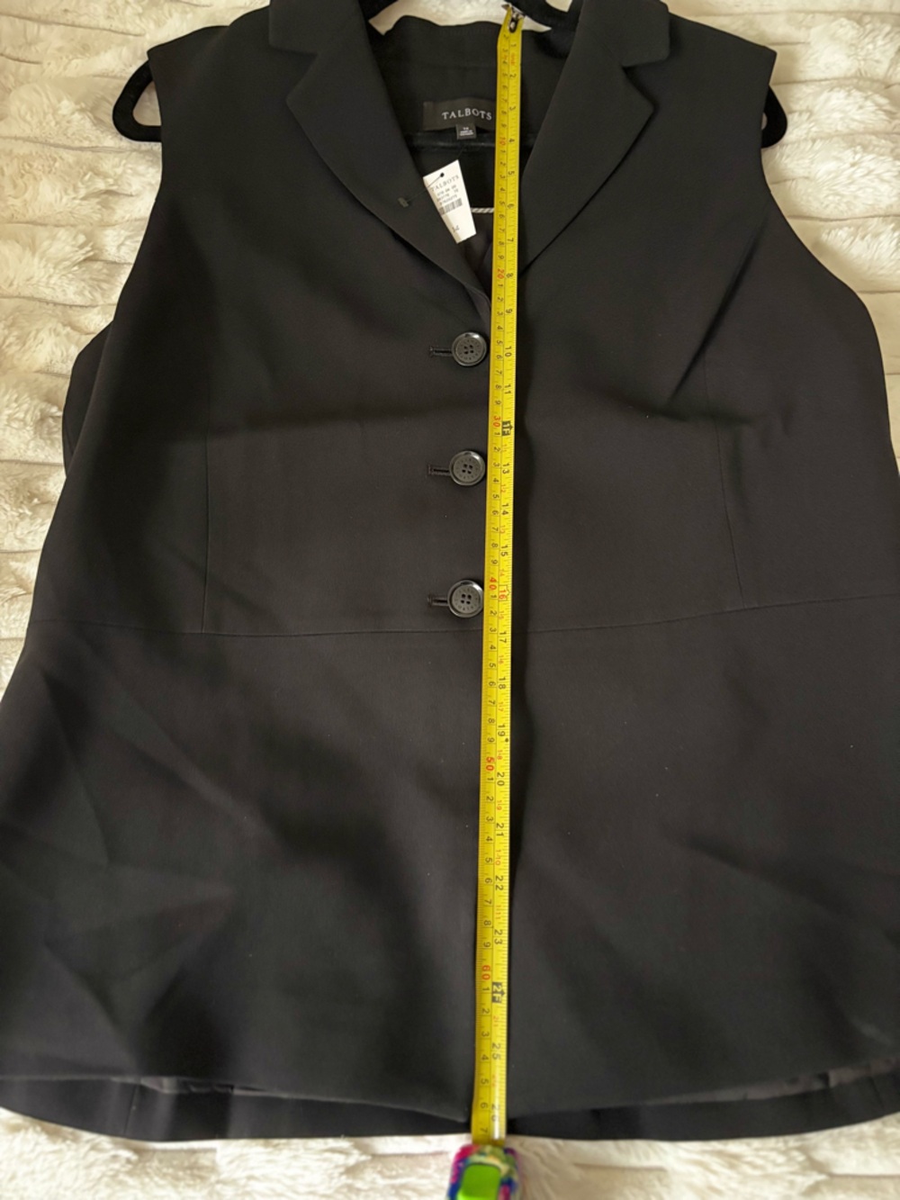 Talbots NWT Black Sleeveless Easy Travel Peplum Vest Size 14 - Picture 7 of 7